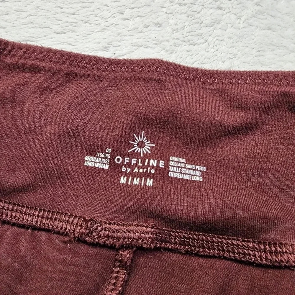 Aerie Women's Burgundy Athletic Leggings Size Medium - Picture 4 of 9